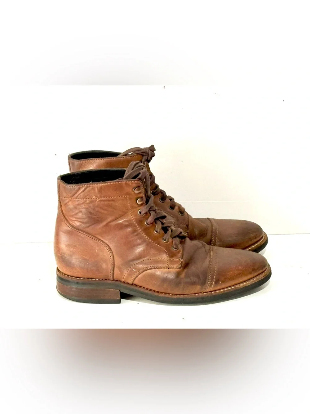 Thursday Everyday Mens Brown Leather Cap Toe Boots Size US 8